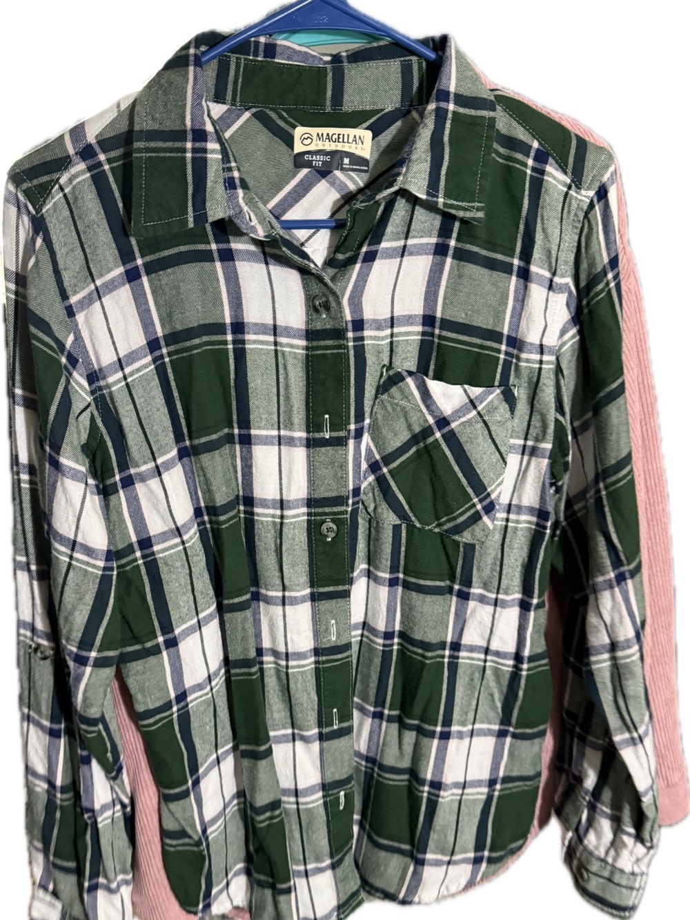 Magellan Outdoors Green White Plaid Button-Down Shirt for Kids